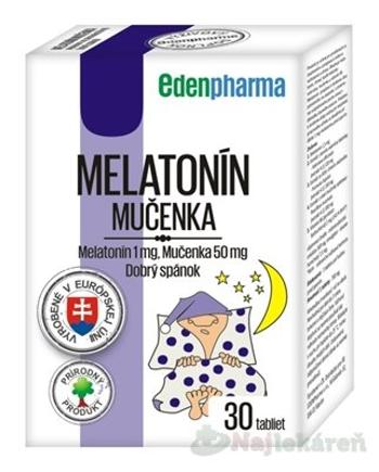 EdenPharma Melatonín + Mučenka 30 tabliet