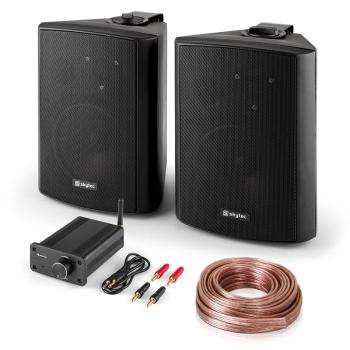 Skytec Bluetooth Play BK, PA HiFi set, dva reproduktory, mini zosilňovač s bluetooth, kábel