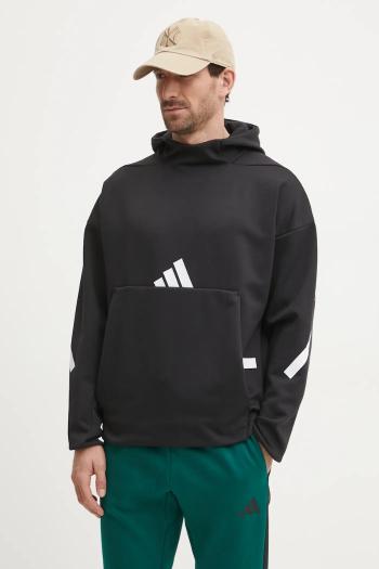 Mikina adidas Z.N.E. pánska, čierna farba, s kapucňou, s potlačou, JP0371