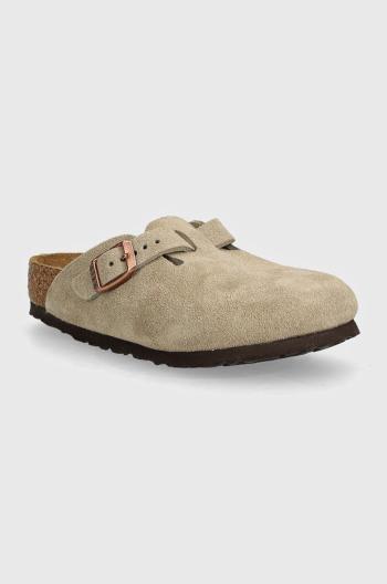 Detské semišové šľapky Birkenstock Boston béžová farba, 1027875