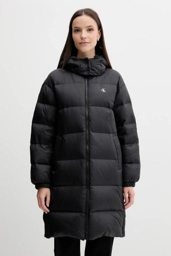 Páperová bunda Calvin Klein Jeans čierna farba, zimná, LV047D502G