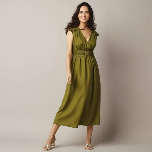 Jednofarebné šaty s krátkymi rukávmi a volánmi