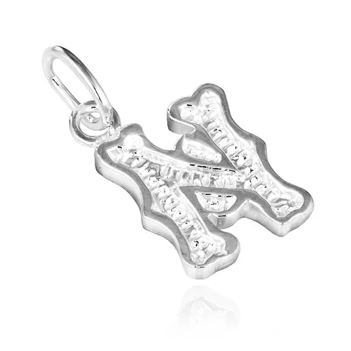 Strieborný prívesok 925 - písmeno N s dekoráciou