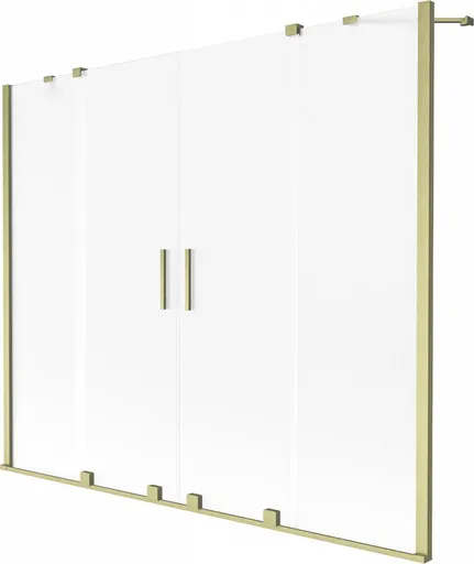 MEXEN/S - Velar Duo dvojkrídlová posuvná vaňová zástena 180 x 150, dekor, zlatá kartáčovaná 896-180-000-32-55