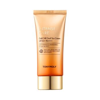 Tony Moly Pleťový krém na opaľovanie s anti-age účinkom SPF 50+ Intense Care Gold 24K Snail (Sun Cream) 50 ml