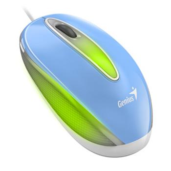 Genius Myš DX-Mini, 1000DPI, optická, 3tl., drátová USB, modrá, klasická, RGB podsvícení