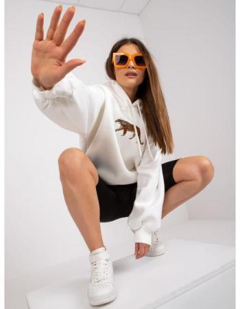 Dámská mikina s kapucí bavlněná PEGGY ecru