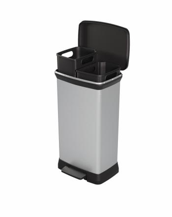 CURVER Odpadkový kôš DECO BIN DUO 23L+23L | strieborná