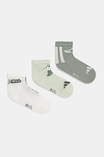 Detské ponožky adidas Performance x Star Wars 3-pak zelená farba, JG5809