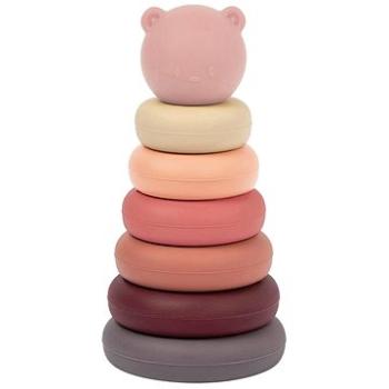 NATTOU Stohovacia pyramída silikónová Pink 16 cm (5414673876841)