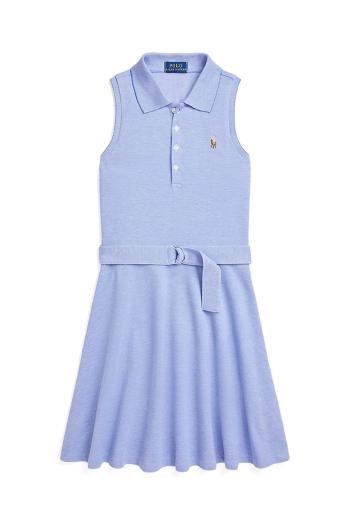 Dievčenské bavlnené šaty Polo Ralph Lauren mini, áčkový strih, 313965176003
