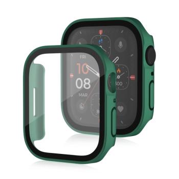 PC FULL COVER Plastový kryt so sklom pre Apple Watch SE / SE 2022 / SE 2023 (40mm) zelený