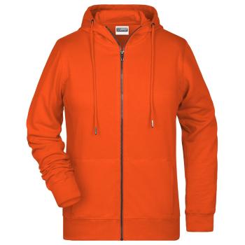 James & Nicholson Dámska mikina na zips z biobavlny 8025 - Oranžová | XXXL