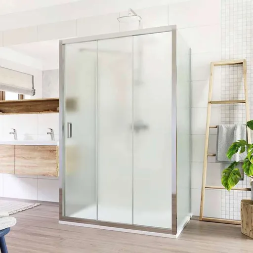 Mereo Sprchovací kút, Lima, obdĺžnik do priestoru U, trojdiel., zasun.,120x90x120 cm, chróm ALU,sklo Point CK89622K