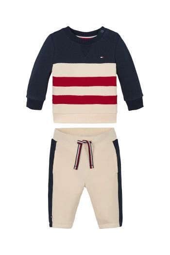 Detská tepláková súprava Tommy Hilfiger béžová farba, KN0KN01979