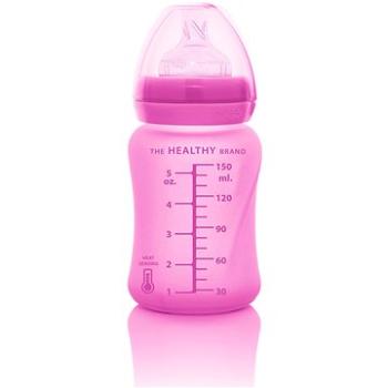 Everyday Baby fľaša sklo s teplotným senzorom 150 ml Pink (7350077262126)