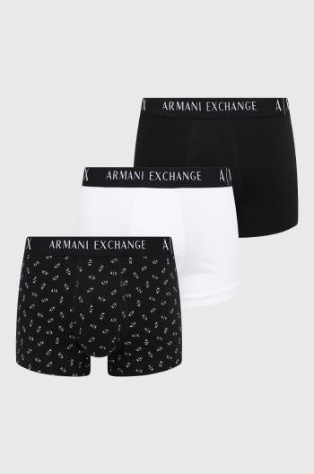 Boxerky Armani Exchange 3-pak pánske, čierna farba