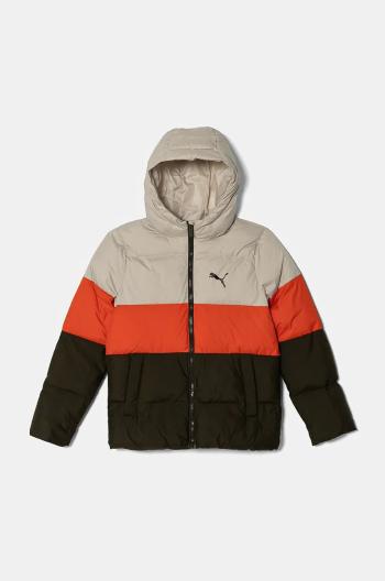 Detská bunda Puma Poly Hooded ffer Jacket zelená farba, 626502