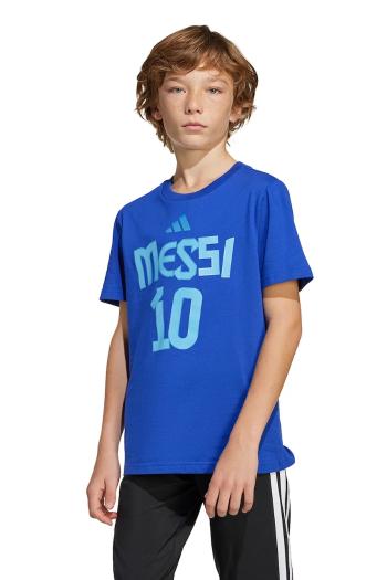 Detské bavlnené tričko adidas Performance MESSI s potlačou, JJ1417