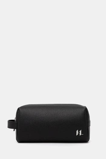 Kožená kozmetická taška Karl Lagerfeld K/MONOGRAM čierna farba, A3M32046