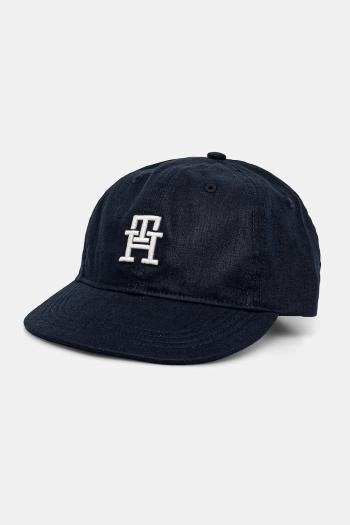 Detská bavlnená šiltovka Tommy Hilfiger tmavomodrá farba, jednofarebná, AU0AU01954