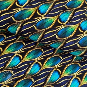 Jersey Feather blue digital print