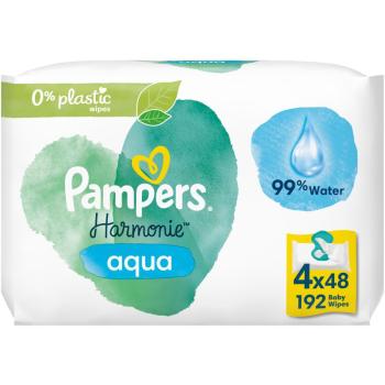 Pampers Harmonie Aqua vlhčené čistiace obrúsky pre deti 4x48 ks