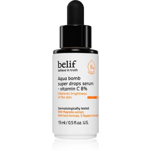 belif Aqua Bomb Super Drops Serum Vitamin C 8% rozjasňujúce sérum s vitamínom C s protivráskovým účinkom 15 ml