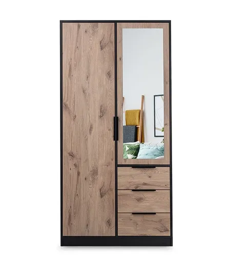 ArtStol Šatníková skriňa LATI D2 | čierna/dub viking