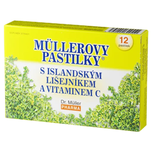 DR. MÜLLER Müllerove pastilky s islandským lišajníkom a vitamínom C 12 pastiliek