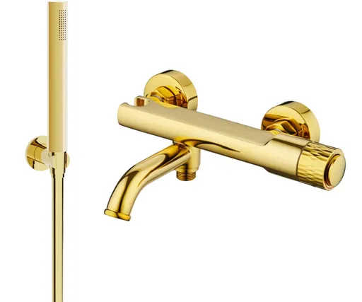 MEXEN/S - Diamond R70 vaňová batéria s príslušenstvom, zlato 7153R70-50
