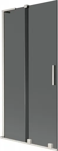 MEXEN/S - Velar L dvojkrídlová posuvná vaňová zástena 90 x 150, grafit, nikel kartáčovaný 896-090-003-41-97