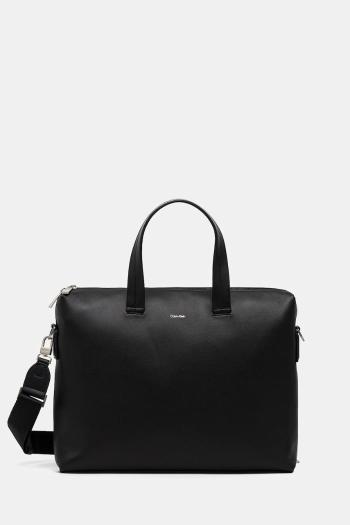 Kožená taška na notebook Calvin Klein čierna farba, K50K512939