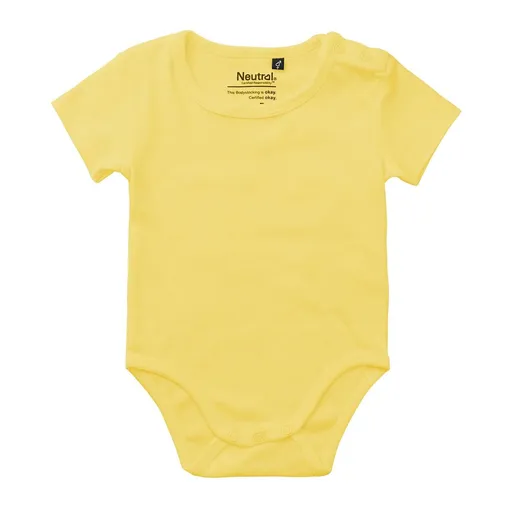 Neutral Detské body s krátkymi rukávmi z organickej Fairtrade bavlny - Dusty yellow | 62