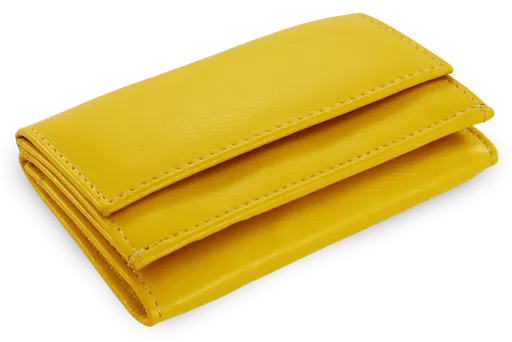 Žltá dámska kožená mini peňaženka 511-4392A-86