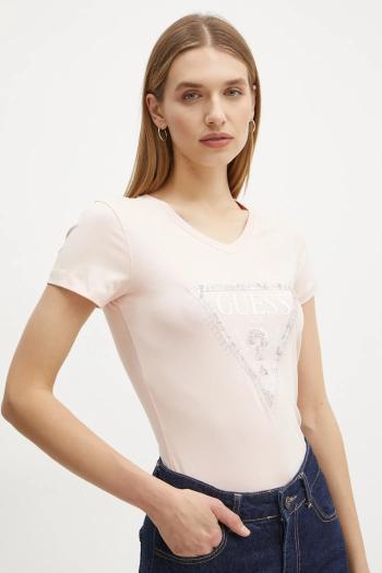 Tričko Guess dámske, ružová farba, W5RI21 J1314