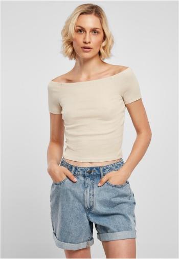 Urban Classics Ladies Off Shoulder Rib Tee softseagrass - M