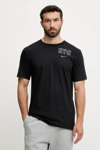 Bavlnené tričko Nike New York Mets pánske, čierna farba, s potlačou, N199-00A-NME-SAZ