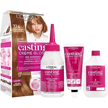 ĽORÉAL PARIS Casting Creme Gloss krémová semi-permanentná farba 734 Zlatá medová 180 ml (3600523991471)