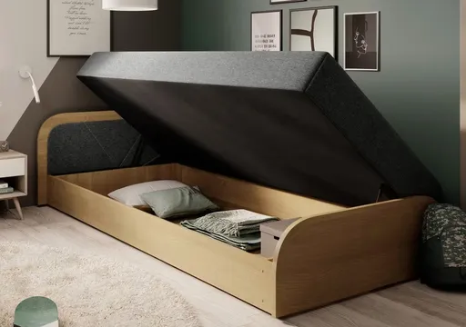 ArtElta Jednolôžková posteľ PARYS hnedá | 80 x 190 cm Farba: Ľavá / Sawana 21