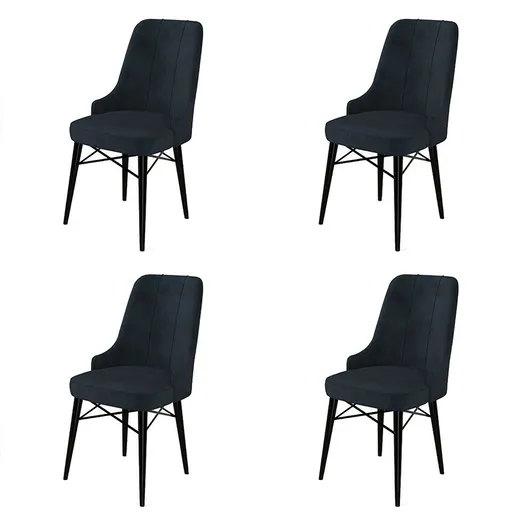 Súprava jedálenských stoličiek Pare Anthracite and Black, 4 ks, 4 ks