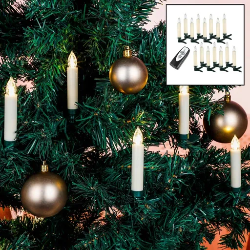 Haushalt international Bezdrátové svíčky na stromeček, 15 ks