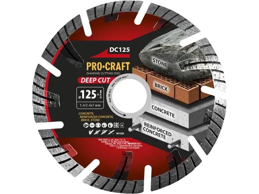 Diamantový rezný kotúč 125 mm PROCRAFT DC125 Deep Cut