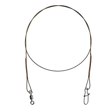 Delphin Ocelové lanko BOMB! s obratlíkom a karabínkou 49 vláken 9 kg 30 cm 2 ks (8586018452410)