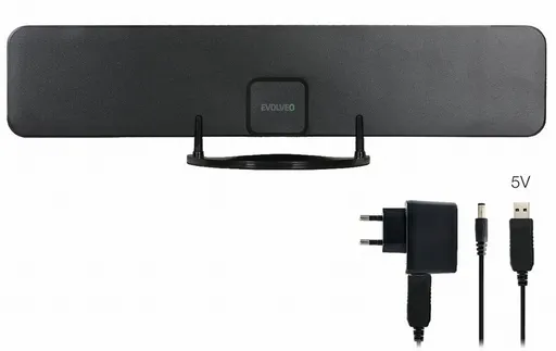 EVOLVEO Xany 2B, 230/5V, aktívna izbová anténa FM/DAB+/DVB-T2, filter LTE, 4G, 5G