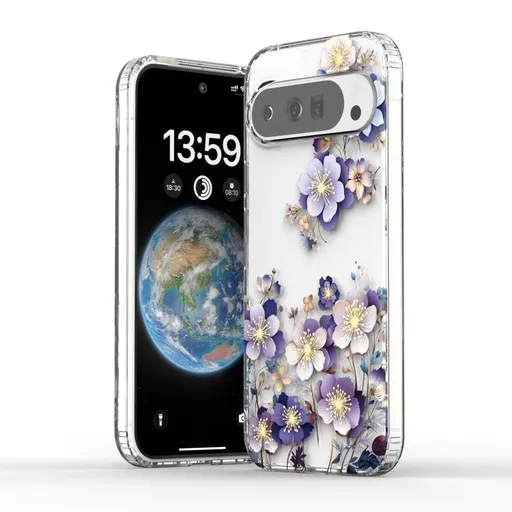 BLOOM Ochranné puzdro pre Google Pixel 10 / Google Pixel 10 Pro PURPLE FLOWER