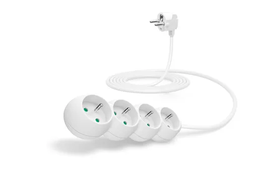 CONNECT IT predlžovací kábel 230 V, 4 zásuvky, 3 m, bez vypínača (biely)
