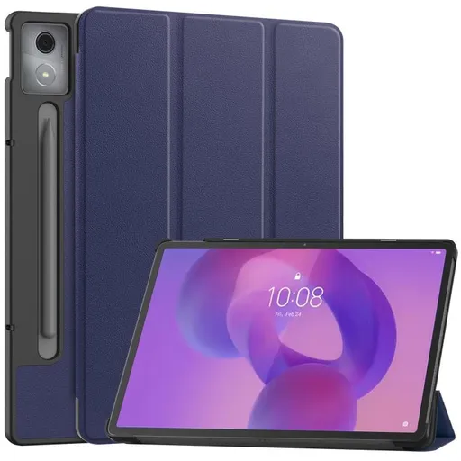 LEATHER Zaklápací kryt pre Lenovo Idea Tab Pro tmavomodrý