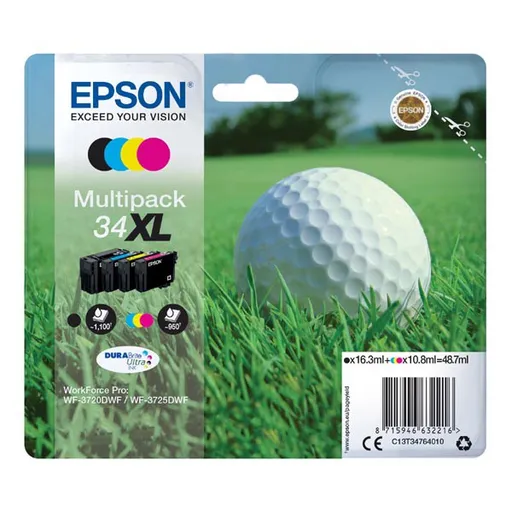 EPSON T3476 (C13T34764010) - originálna cartridge, čierna + farebná, 1x16,3ml/3x10,8ml