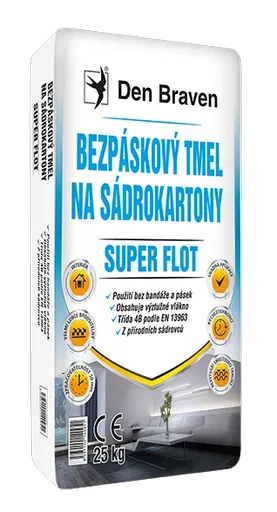 DEN BRAVEN - Bezpáskový tmel na sadrokartóny (SUPER FLOT) biela 5 kg